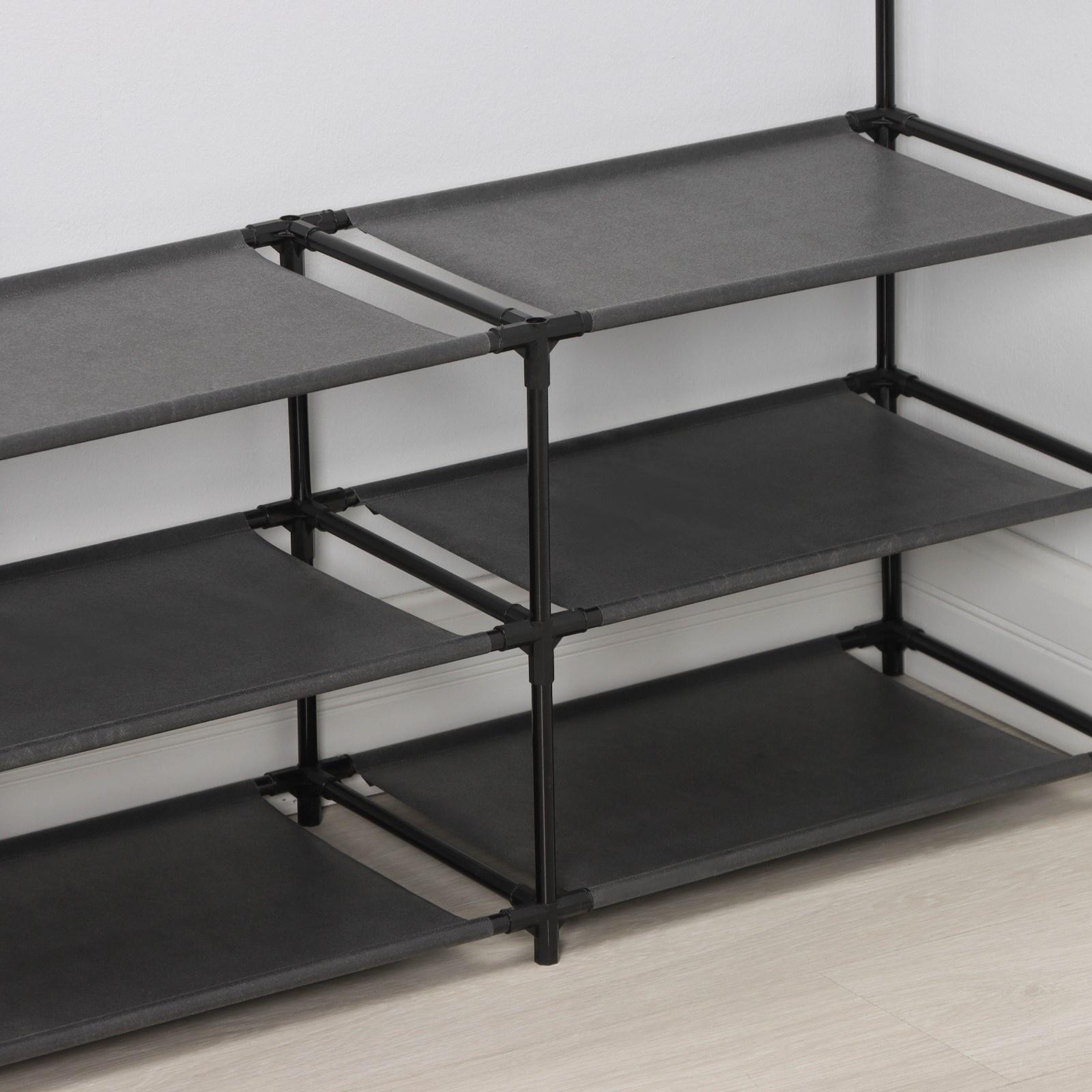 Полка для обуви LaDо́m, 3 яруса, 90×30×57 см, цвет чёрный