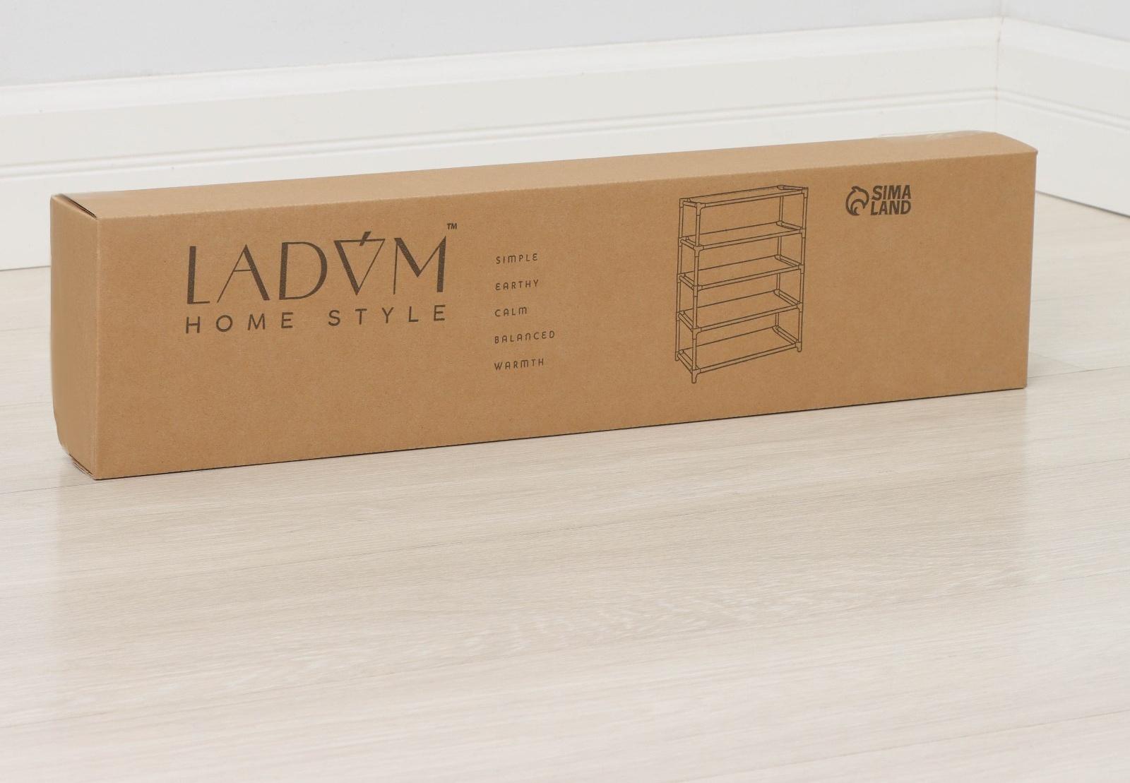 Полка для обуви LaDо́m, 5 ярусов, 60×30×72 см, цвет серый