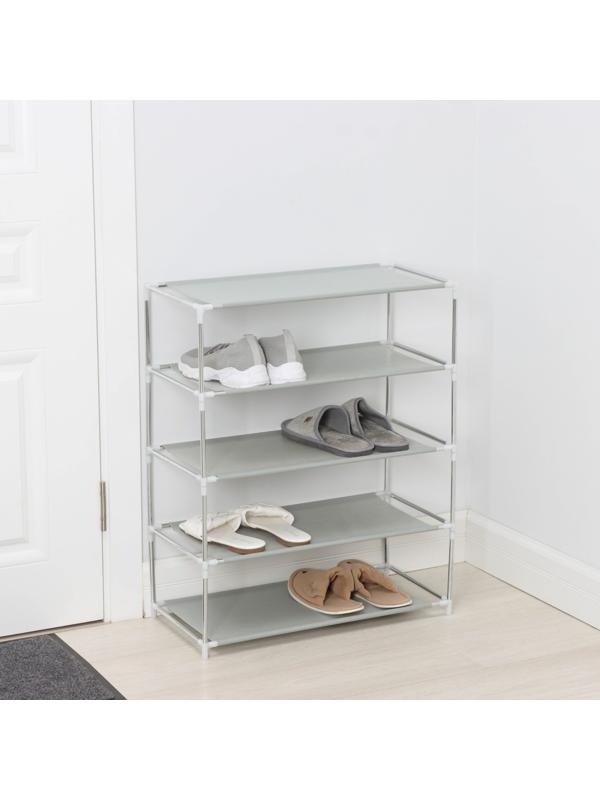 Полка для обуви LaDо́m, 5 ярусов, 60×30×72 см, цвет серый