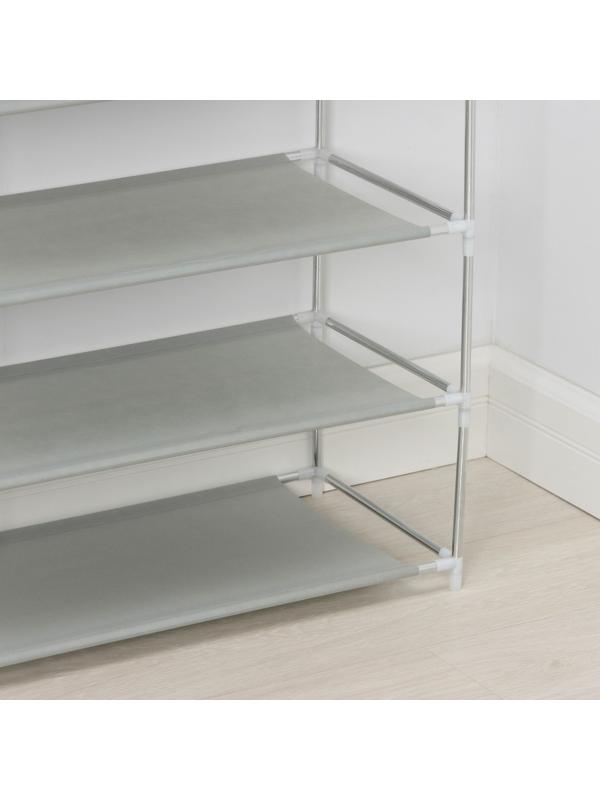 Полка для обуви LaDо́m, 5 ярусов, 60×30×72 см, цвет серый