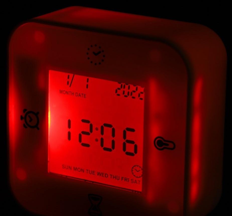 Будильник LB-24, таймер, температура, дата, будильник, подсветка, белый