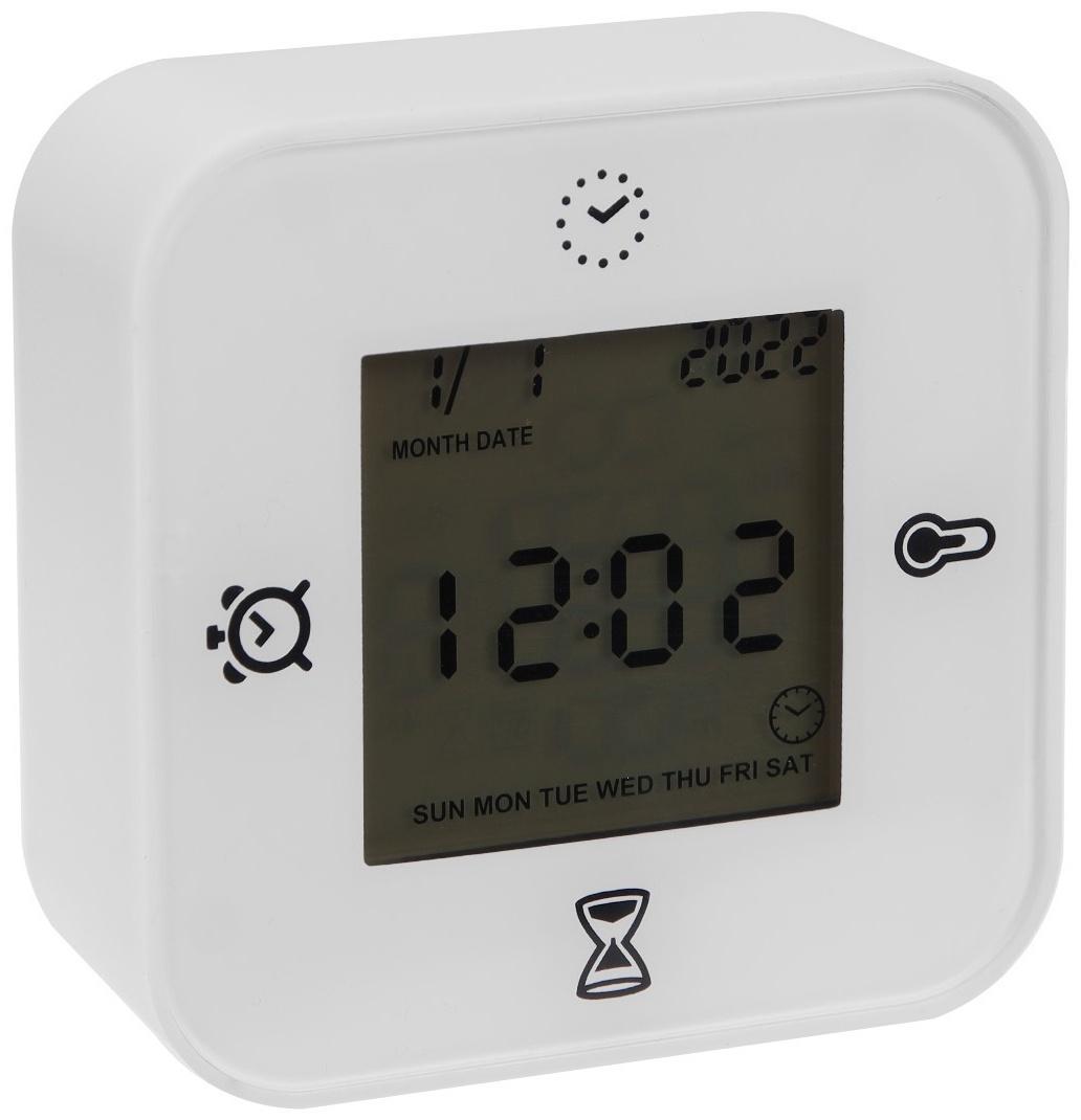 Будильник LB-24, таймер, температура, дата, будильник, подсветка, белый