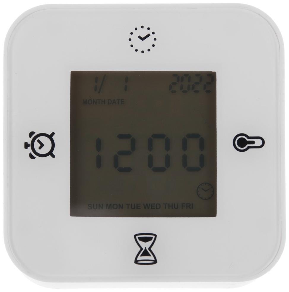 Будильник LB-24, таймер, температура, дата, будильник, подсветка, белый