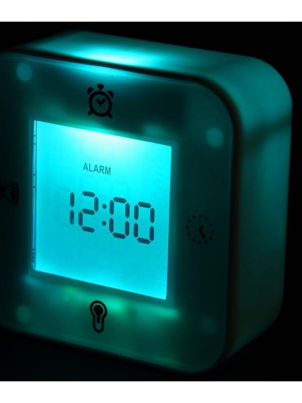 Будильник LB-24, таймер, температура, дата, будильник, подсветка, белый
