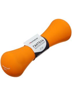 Гантель неопреновая ONLYTOP, 2 кг, цвет оранжевый