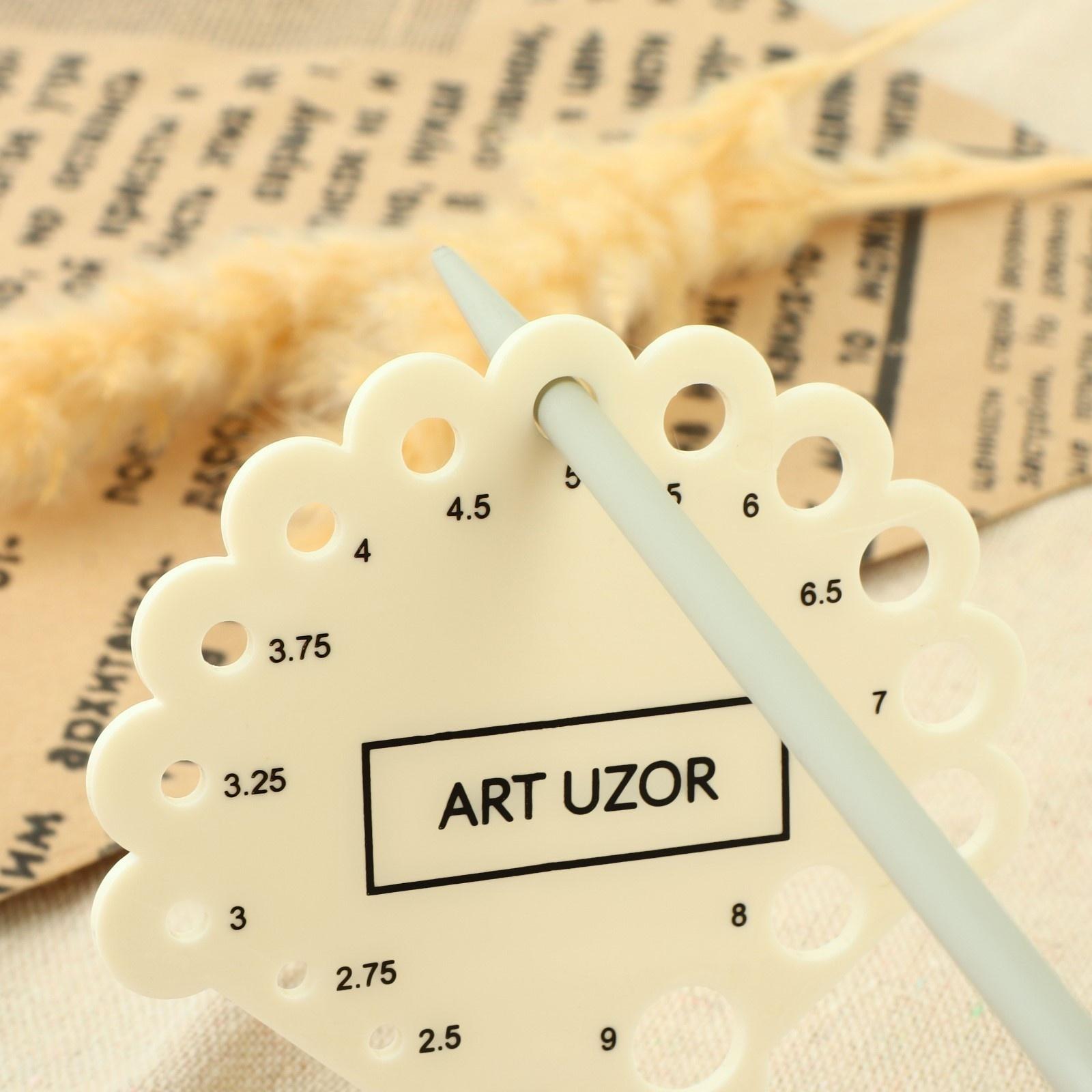 Линейка для определения размера спиц для вязания, 8 × 7,5 см