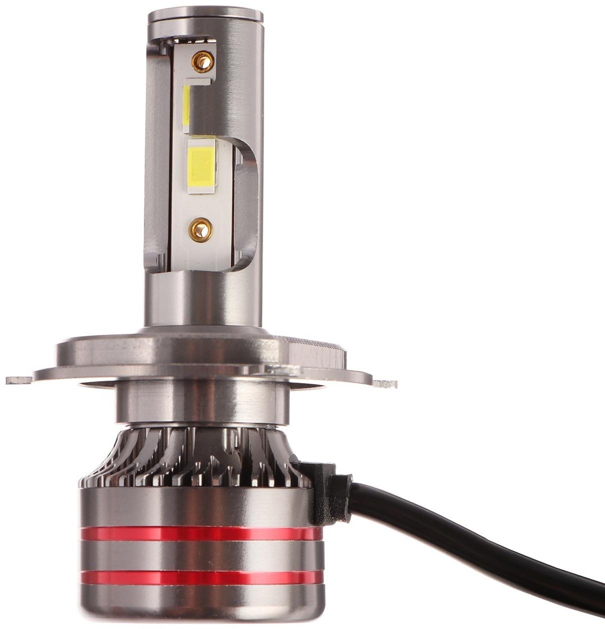 Автолампа светодиодная Н4, 12 В, 30 Вт,  2160 Лм, провод 20 см, свет белый, 2 шт