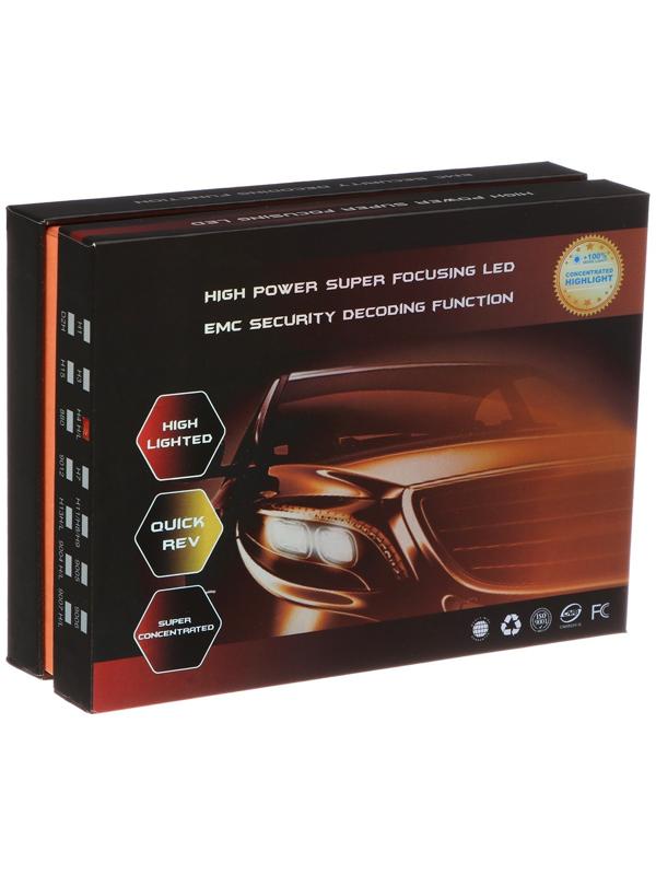 Автолампа светодиодная Н4, 12 В, 30 Вт,  2160 Лм, провод 20 см, свет белый, 2 шт