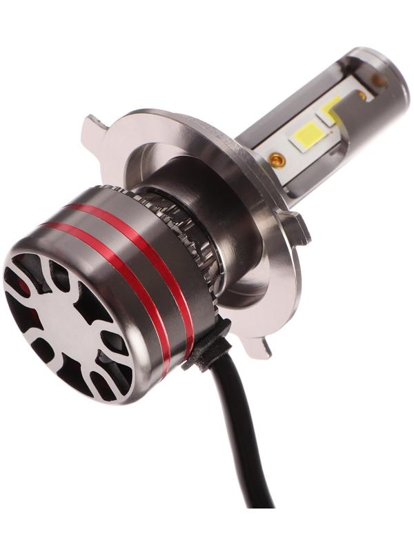 Автолампа светодиодная Н4, 12 В, 30 Вт,  2160 Лм, провод 20 см, свет белый, 2 шт