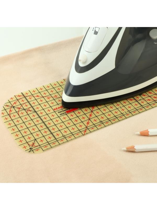 Лекало портновское метрическое, жаропрочное, 20 × 10 см, цвет жёлтый