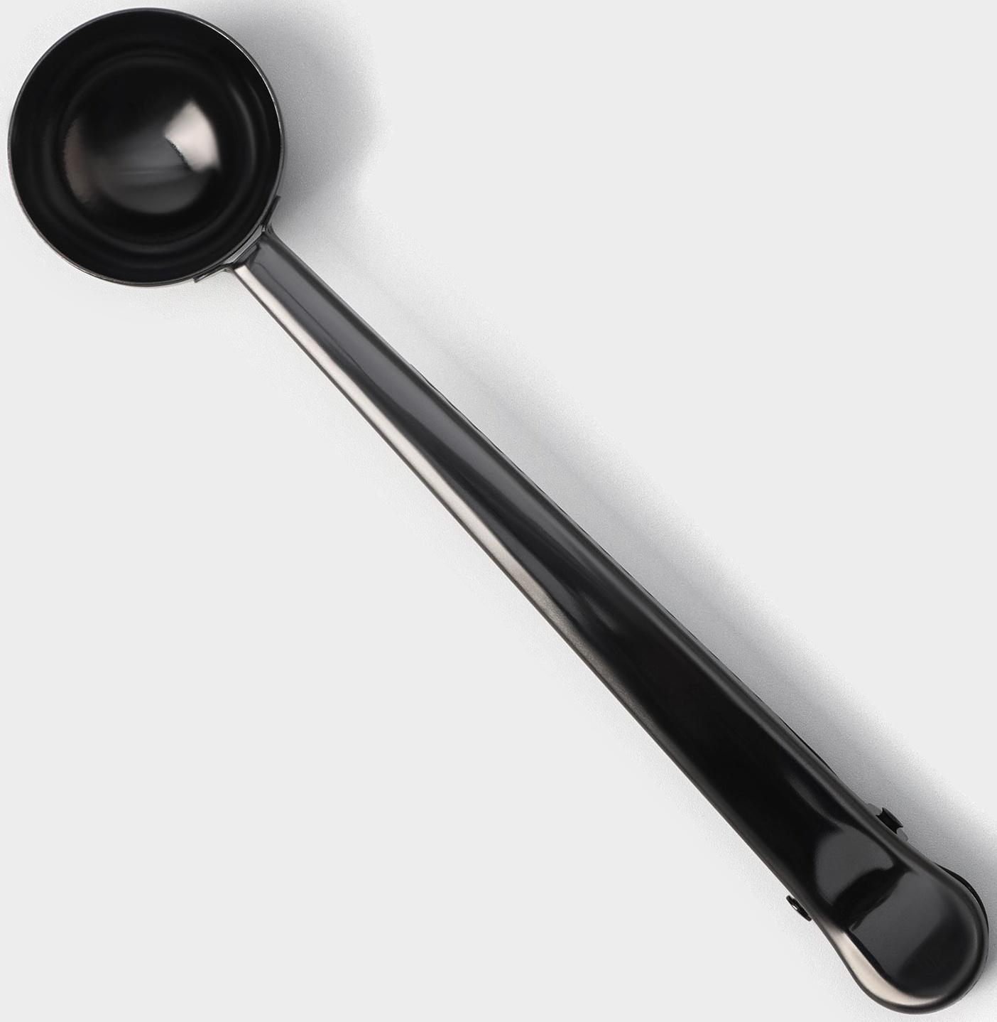 Ложка для кофе Доляна «Aroma», 15 мл, с зажимом, цвет чёрный