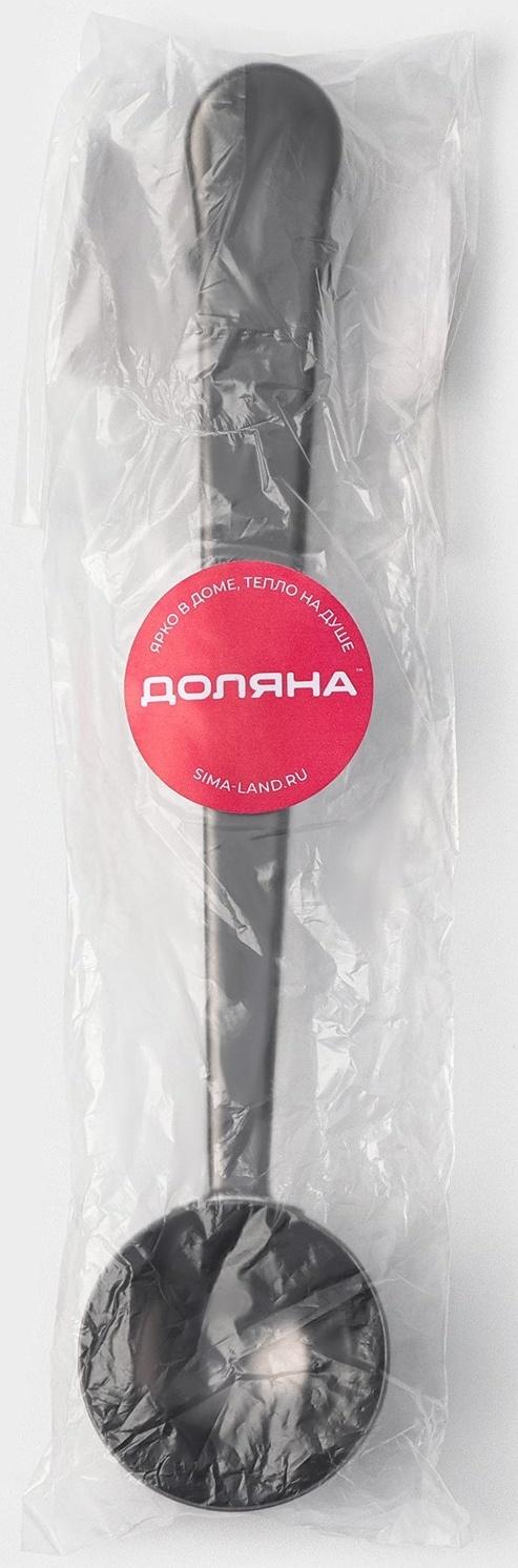 Ложка для кофе Доляна «Aroma», 15 мл, с зажимом, цвет чёрный