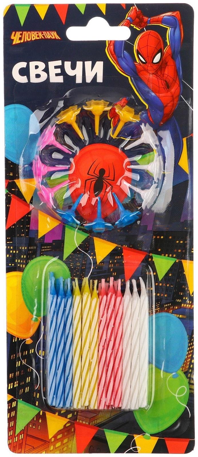 Набор свечей для торта, Человек-Паук,24 шт.
