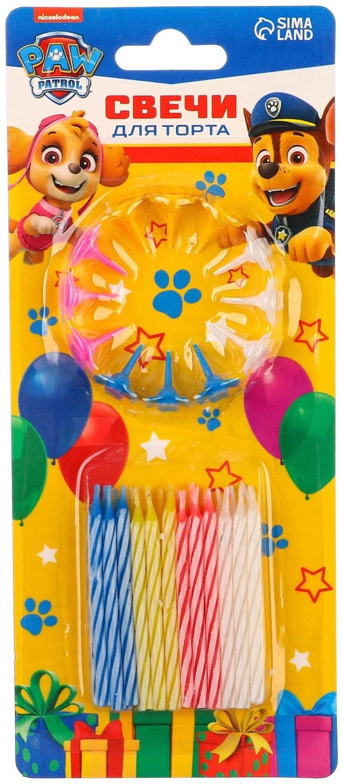 Набор свечей для торта, Щенячий патруль,24шт.