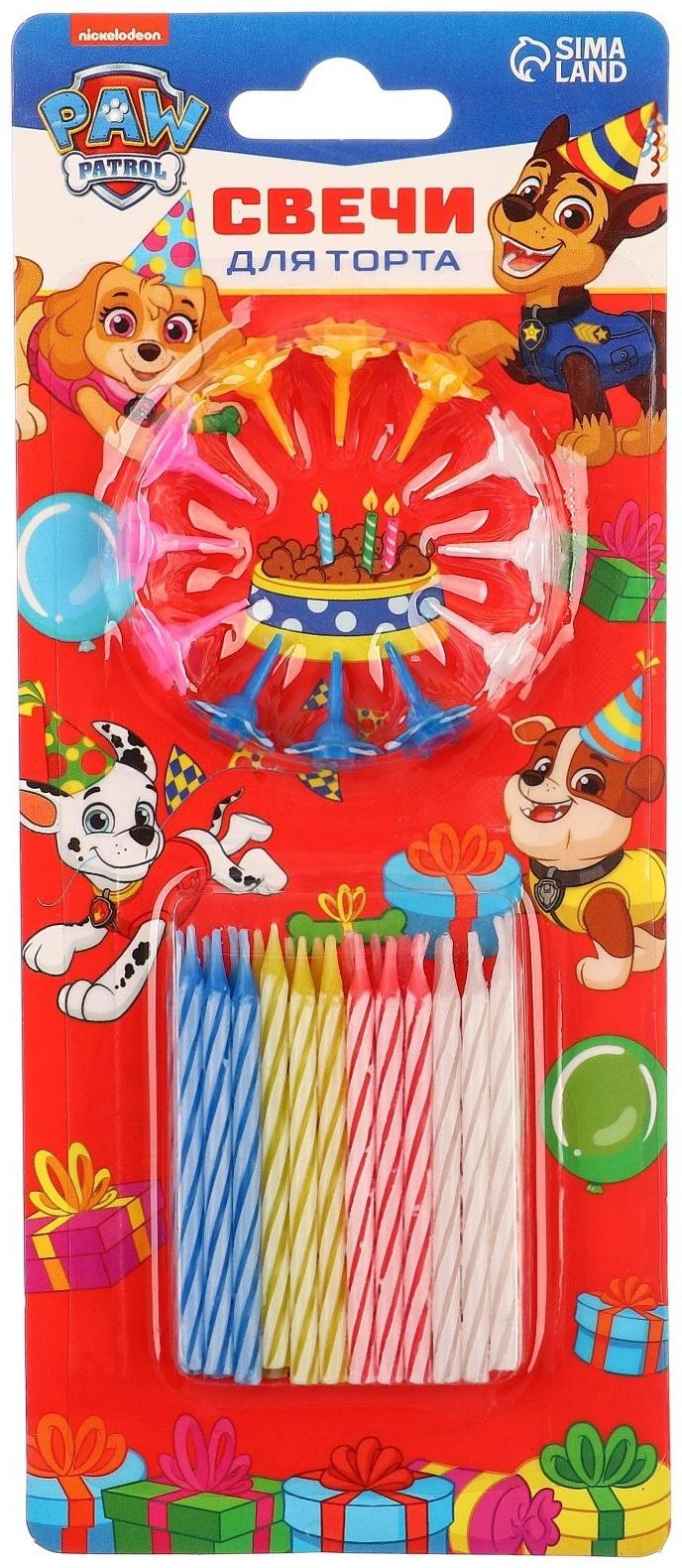 Набор свечей для торта, Щенячий патруль,24шт.