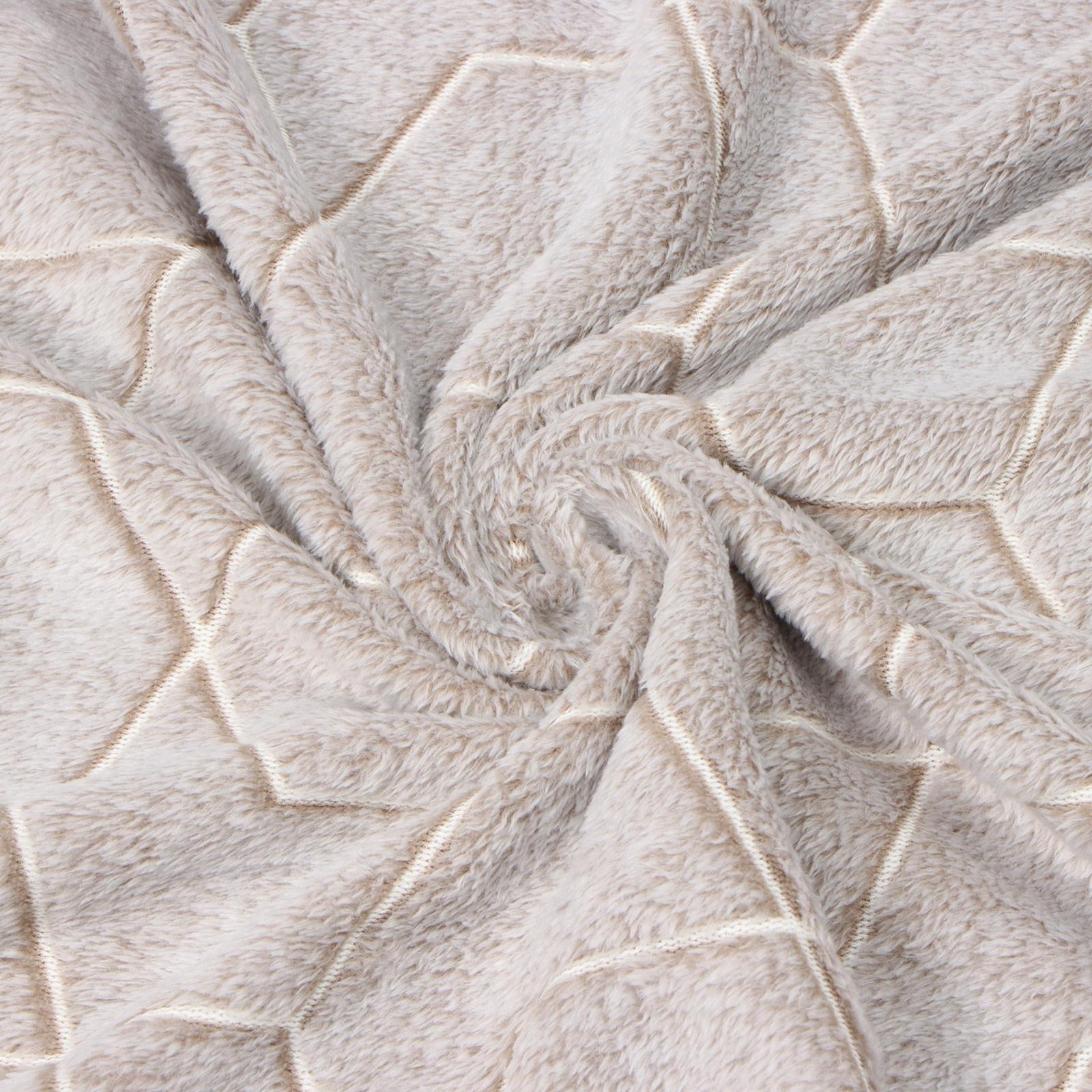 Плед светящийся Casa Conforte Stella Geometry, 150х200 см, цвет беж, фланель 190 гр/м, полиэстер