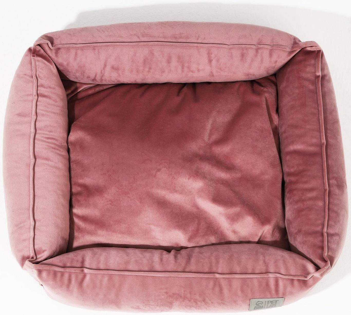 Лежанка для кошек и собак велюровая Pet Lab, 45 х 40 х 15 см, розовая