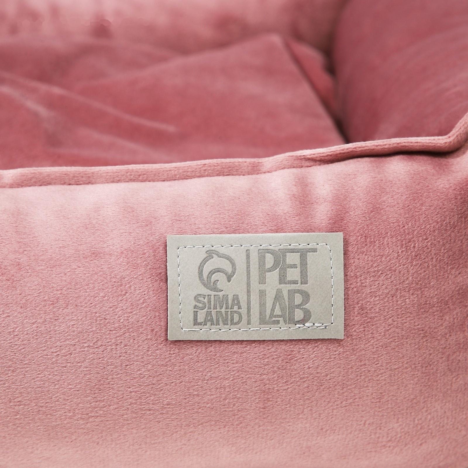 Лежанка для кошек и собак велюровая Pet Lab, 45 х 40 х 15 см, розовая