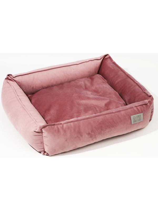 Лежанка для кошек и собак велюровая Pet Lab, 45 х 40 х 15 см, розовая