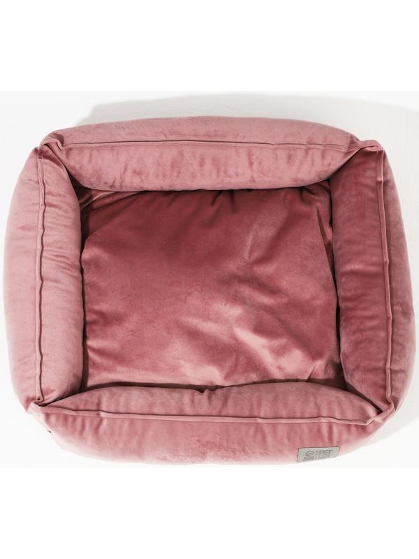 Лежанка для кошек и собак велюровая Pet Lab, 45 х 40 х 15 см, розовая