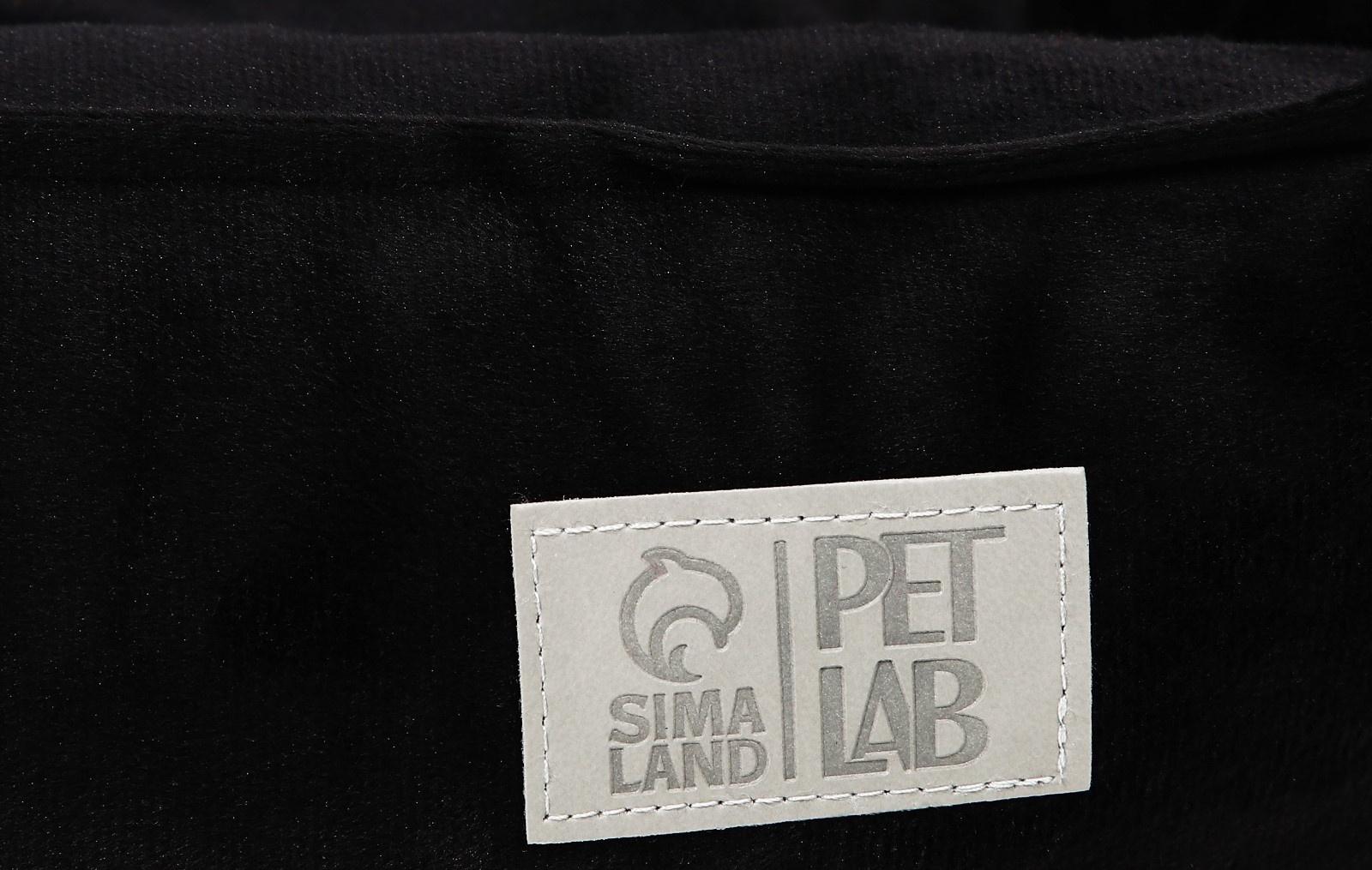 Лежанка для кошек и собак велюровая Pet Lab, 45 х 40 х 15 см, черная