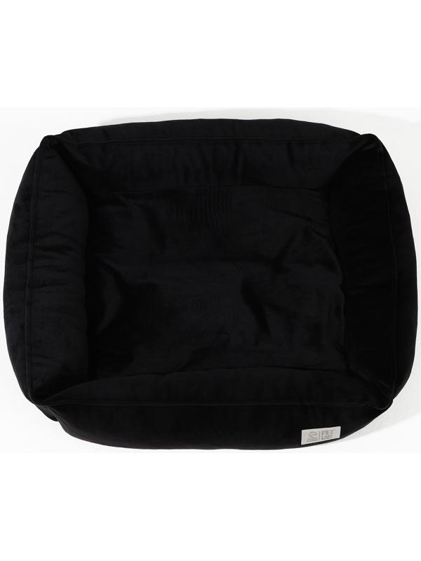 Лежанка для кошек и собак велюровая Pet Lab, 45 х 40 х 15 см, черная