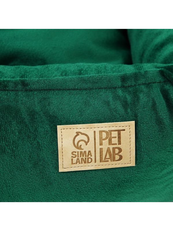 Лежанка для кошек и собак велюровая Pet Lab, 55 х 50 х 15 см, изумрудная