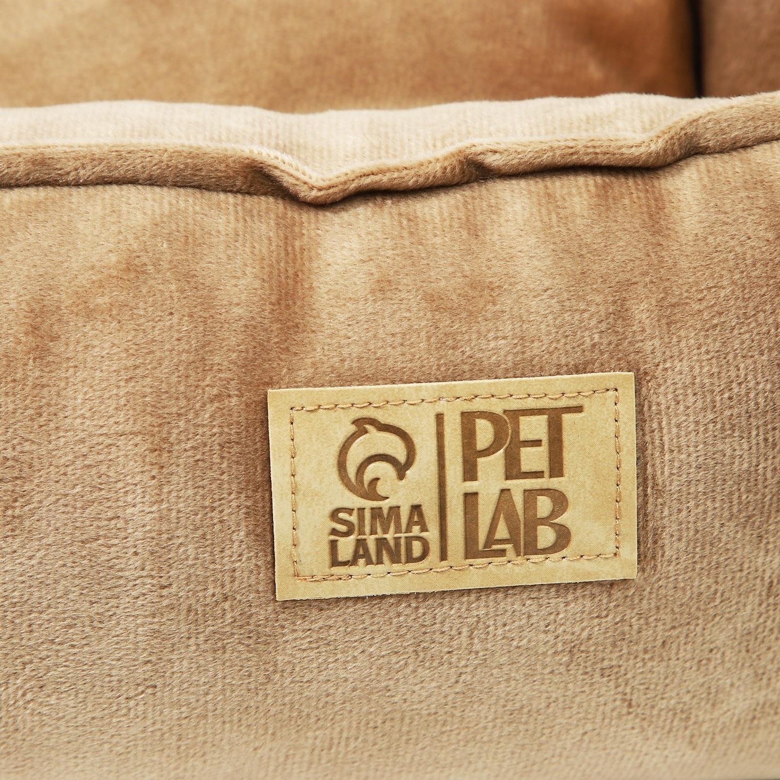 Лежанка для кошек и собак велюровая Pet Lab, 55 х 50 х 15 см, бежевая