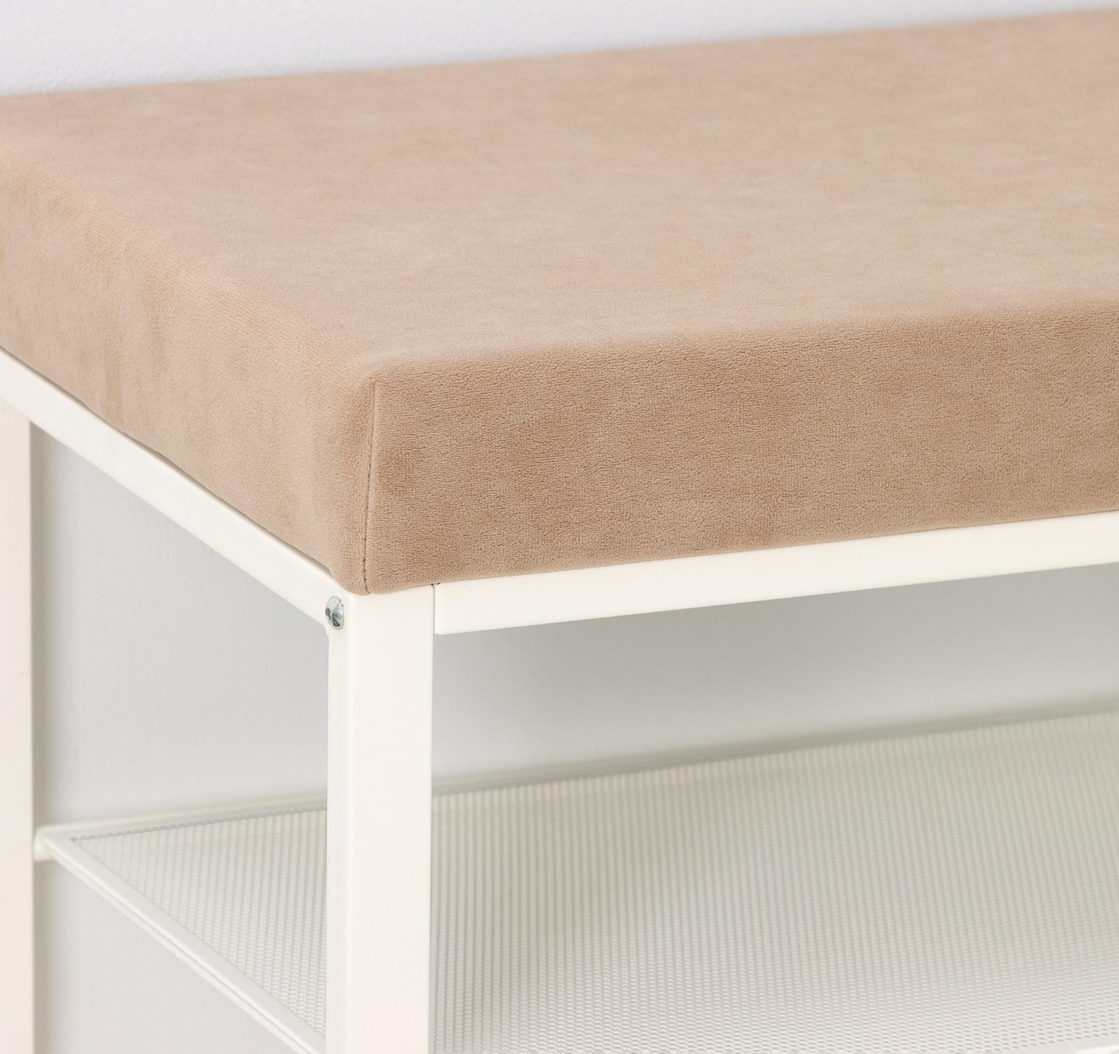 Банкетка «Торонто 13S», 47×30×49 см, цвет каркаса белый, цвет сиденья бежевый