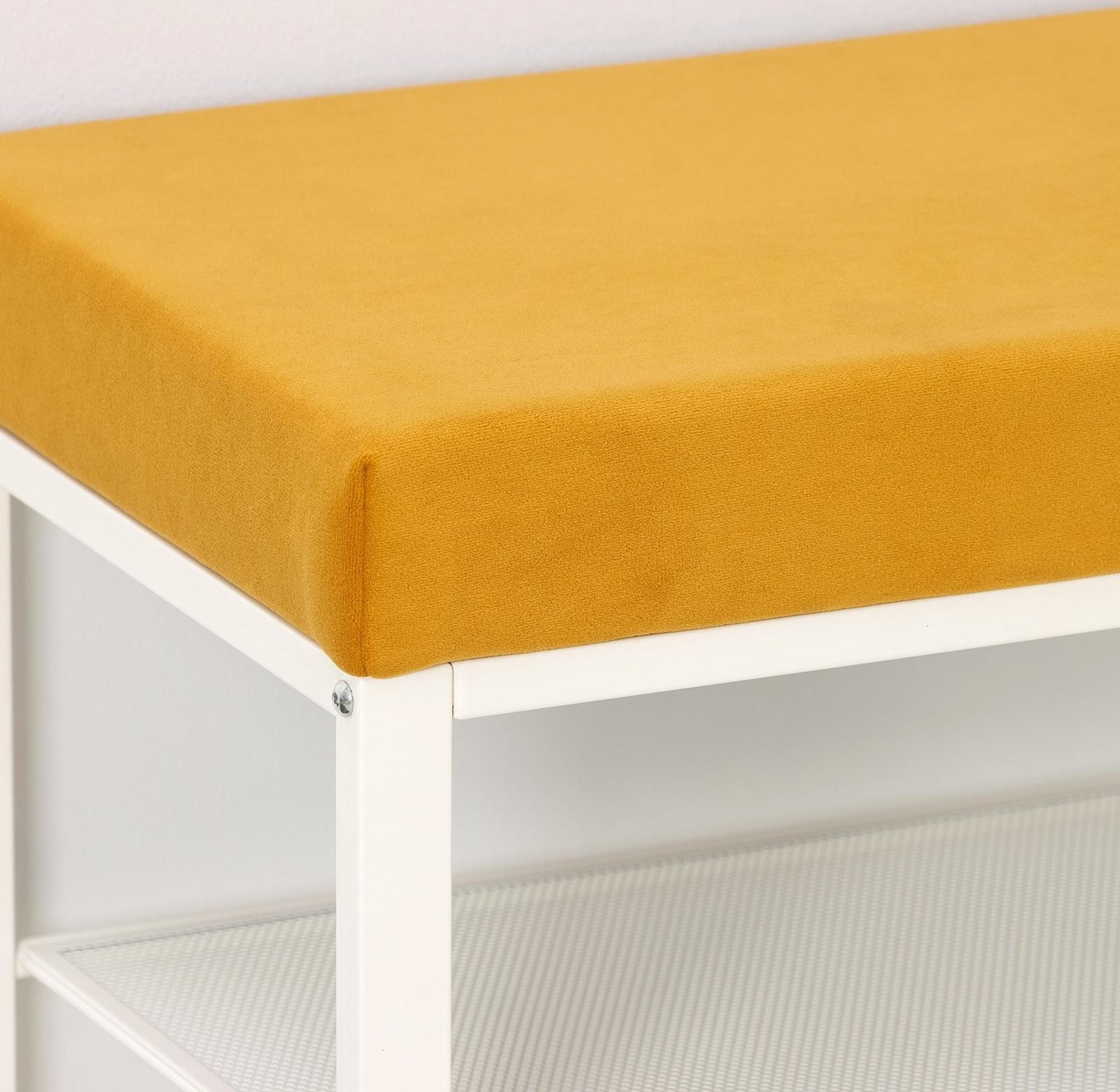 Банкетка «Торонто 13S», 47×30×49 см, цвет каркаса белый, цвет сиденья горчичный