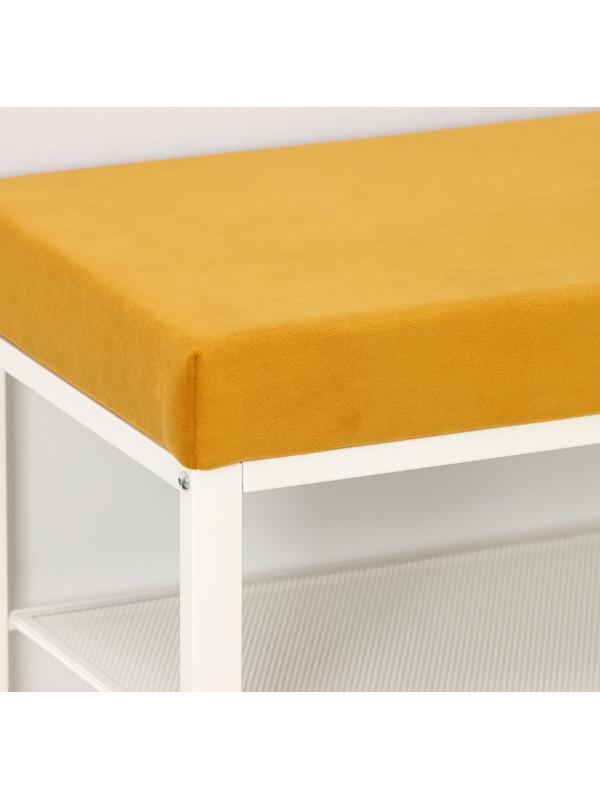 Банкетка «Торонто 13S», 47×30×49 см, цвет каркаса белый, цвет сиденья горчичный