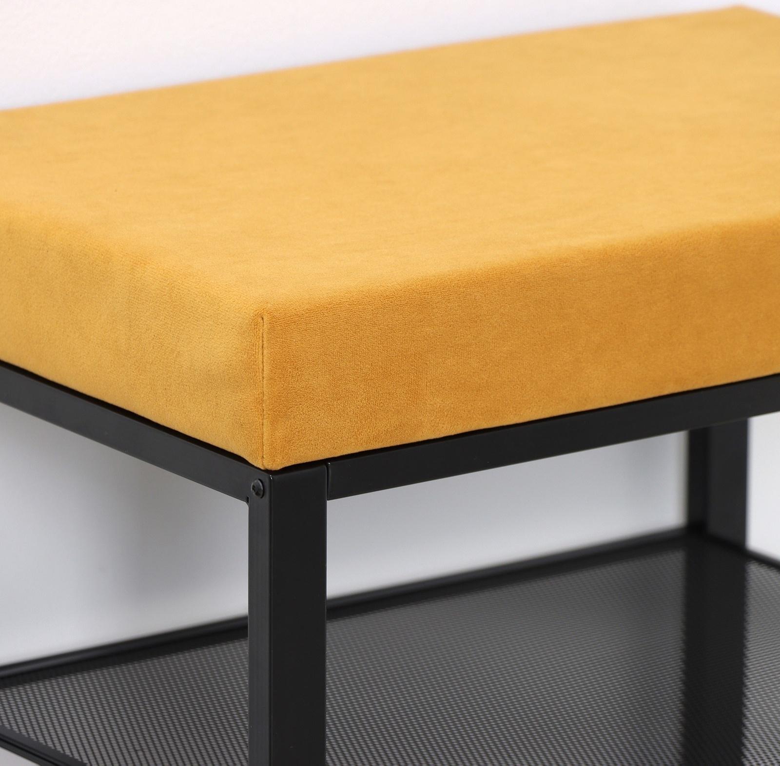 Банкетка «Торонто 13S», 47×30×49 см, цвет каркаса чёрный, цвет сиденья горчичный