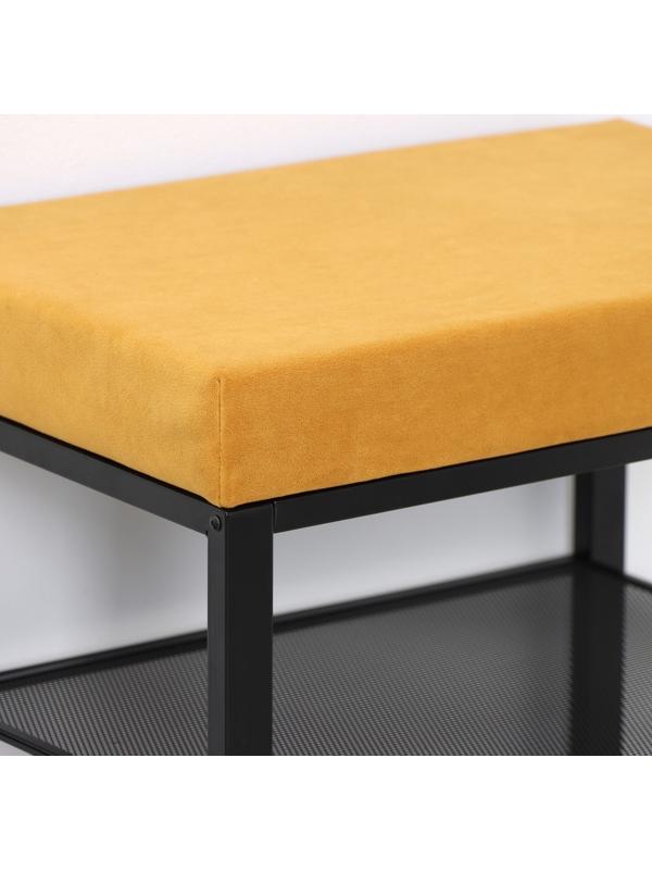Банкетка «Торонто 13S», 47×30×49 см, цвет каркаса чёрный, цвет сиденья горчичный