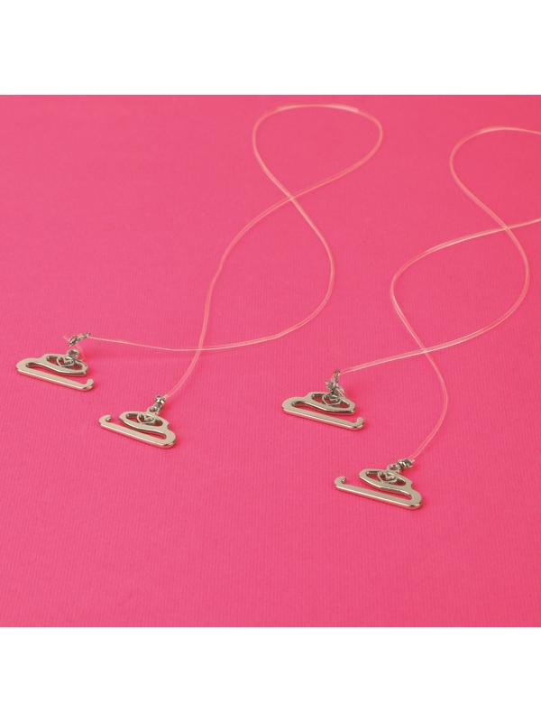 Бретели силиконовые, фурнитура металл, 1 мм, 40 см, пара, цвет прозрачный