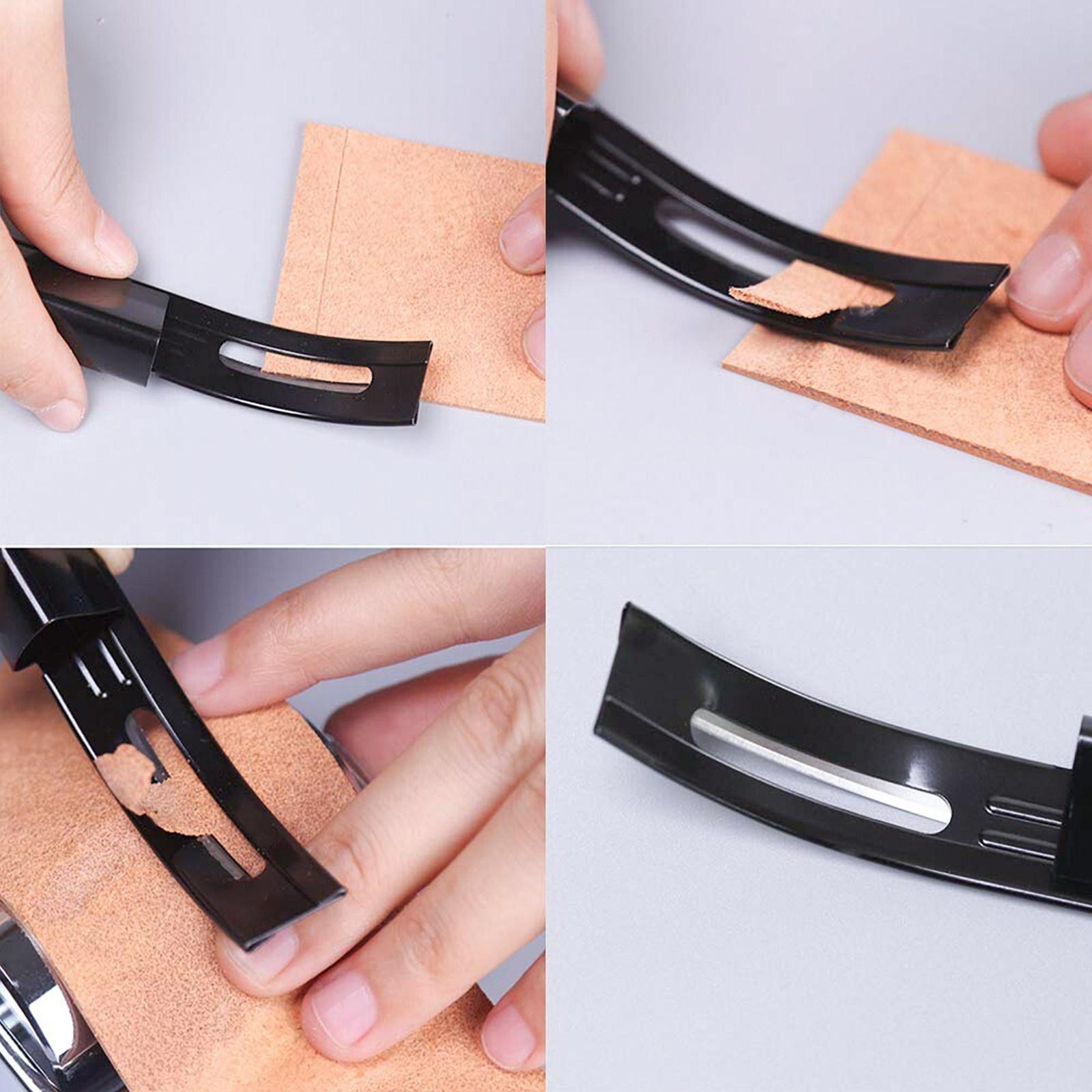 Рубанок для обработки краёв кожи, с тремя сменными лезвиями, 17,2 см, цвет чёрный