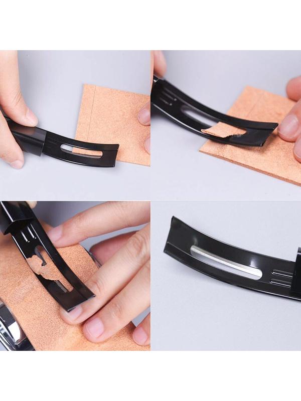 Рубанок для обработки краёв кожи, с тремя сменными лезвиями, 17,2 см, цвет чёрный