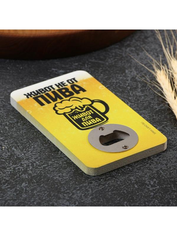 Открывашка для пива «Живот не от пива», 8х13.8 см