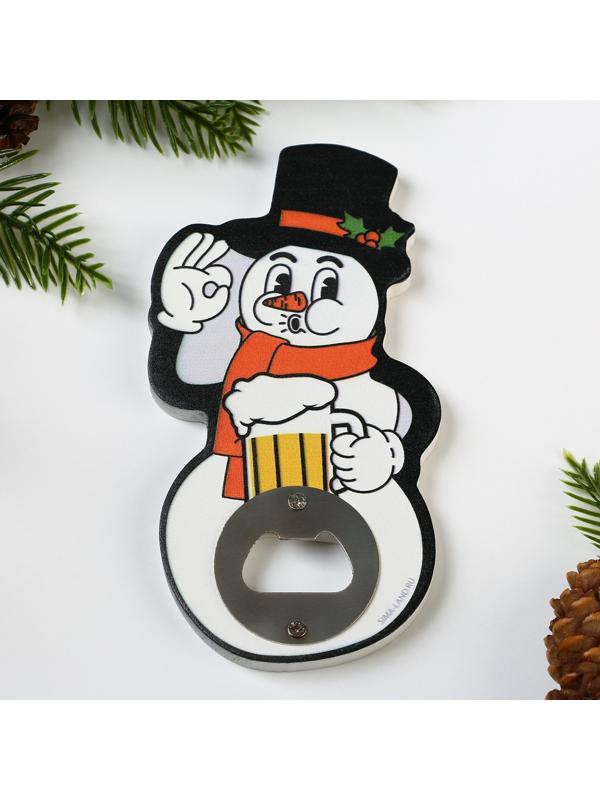 Открывашка для пива «Снеговик», 7.7х14.6 см