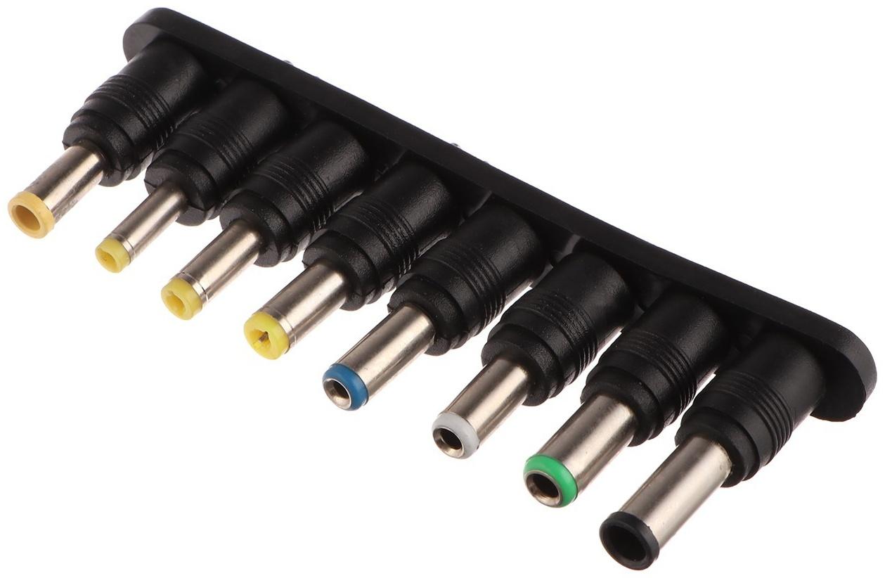 Адаптер питания автомобильный, 8 насадок, 80 Вт, 12 В, 4A, провод 1,2 м