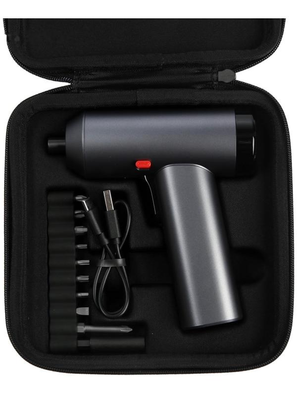 Аккумуляторная отвертка ТУНДРА ПРОФИ, 3.6 В, 2 Ач, Li-ion, 220 об/мин, 12 предметов, кейс