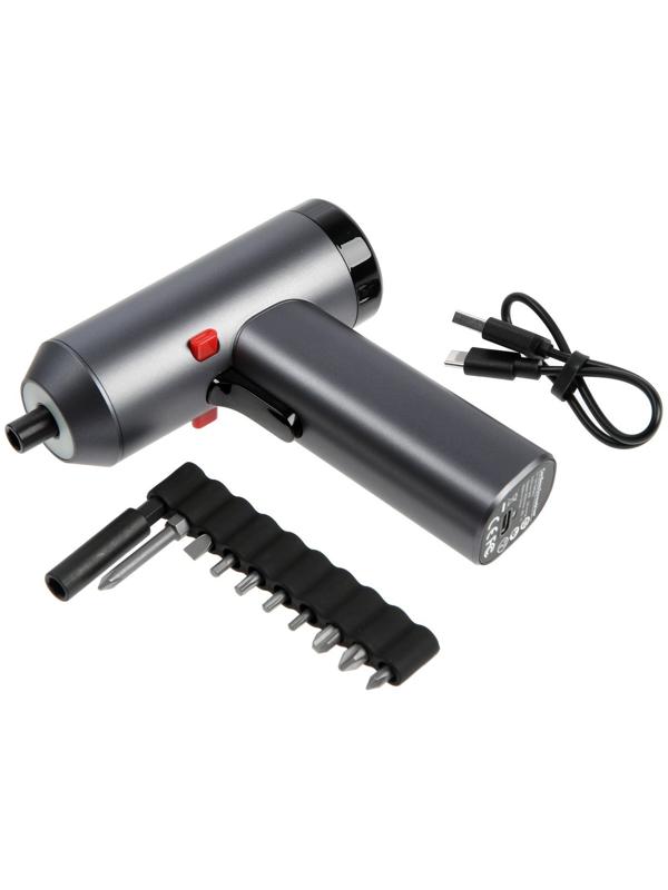 Аккумуляторная отвертка ТУНДРА ПРОФИ, 3.6 В, 2 Ач, Li-ion, 220 об/мин, 12 предметов, кейс