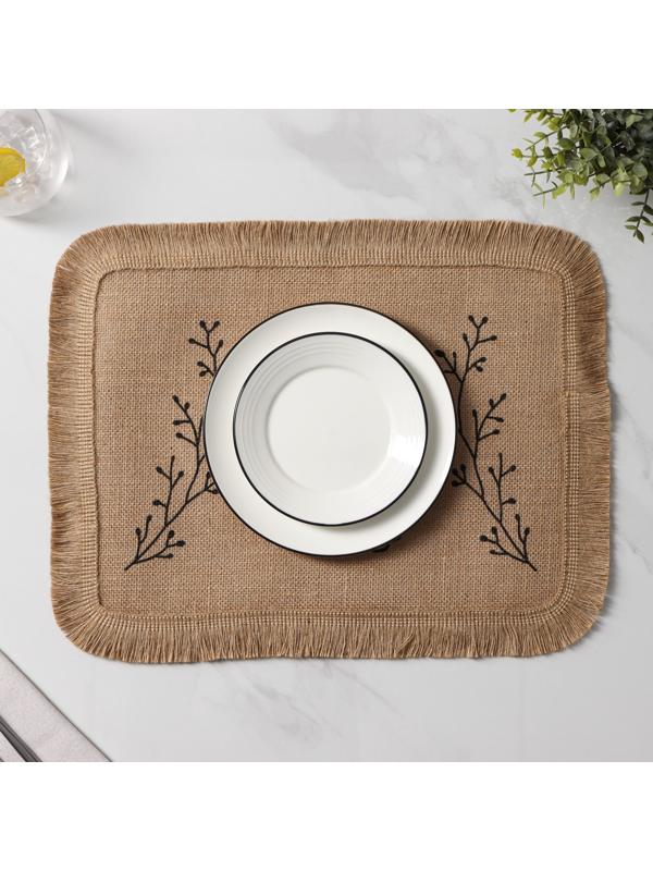 Салфетка сервировочная на стол Доляна Coffee, 40×30 см, цвет бежевый