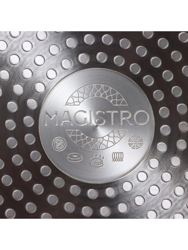 Сковорода гриль квадратная Magistro Flame, 28×28 см, антипригарное покрытие, индукция