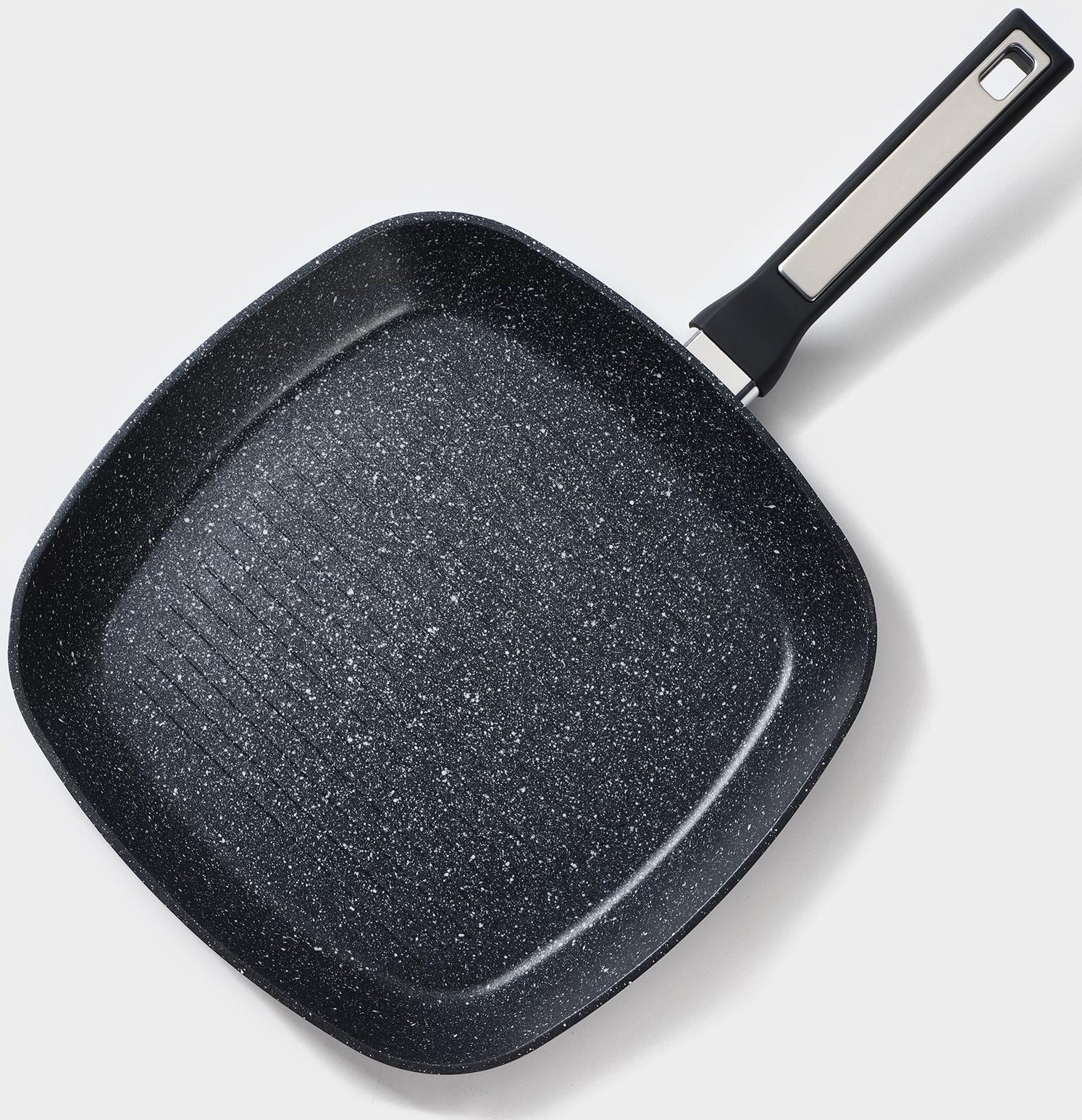 Сковорода гриль квадратная Magistro Warrior, 28×28 см, антипригарное покрытие, индукция