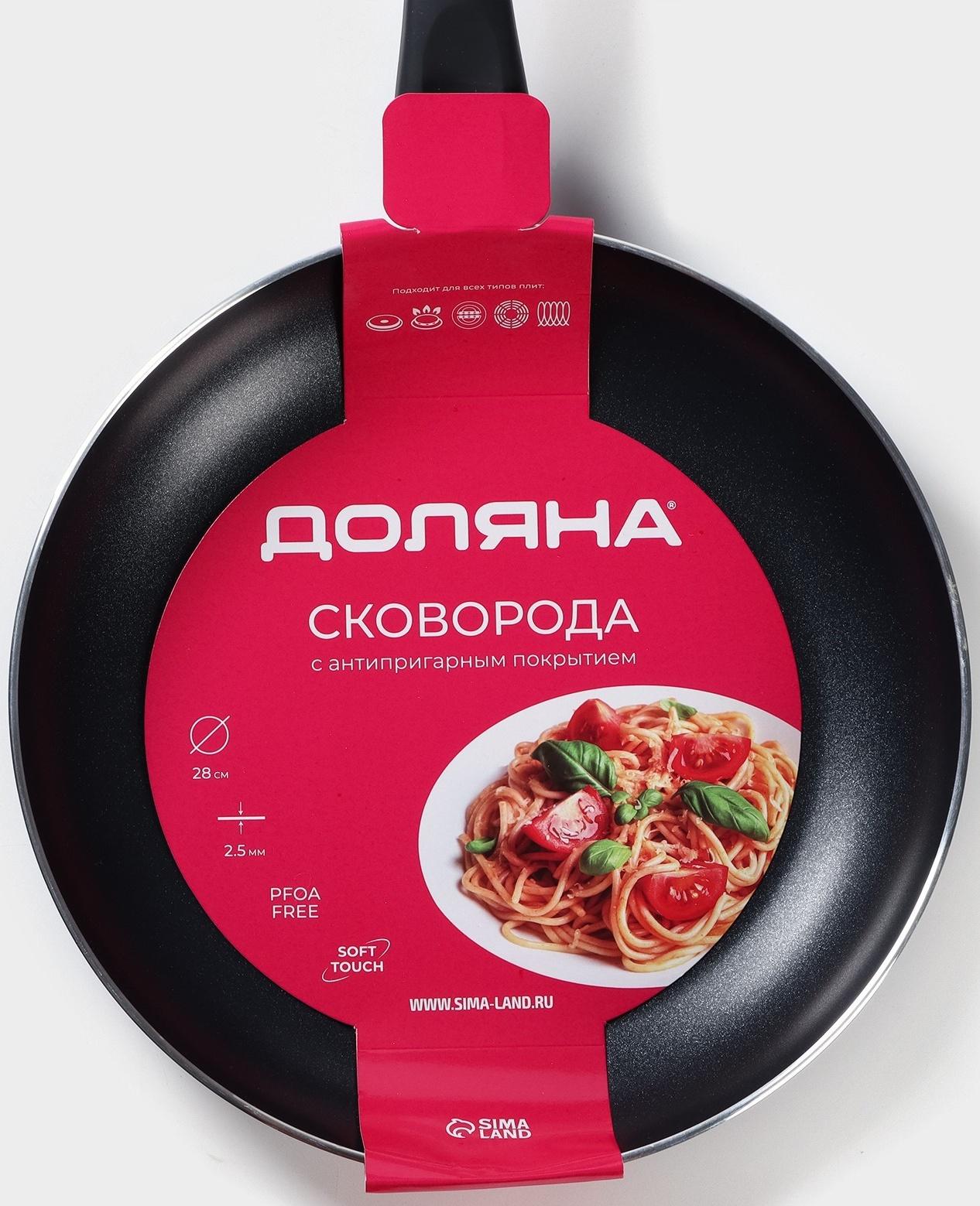 Сковорода Доляна Basic, d=28 см, антипригарное покрытие, индукция