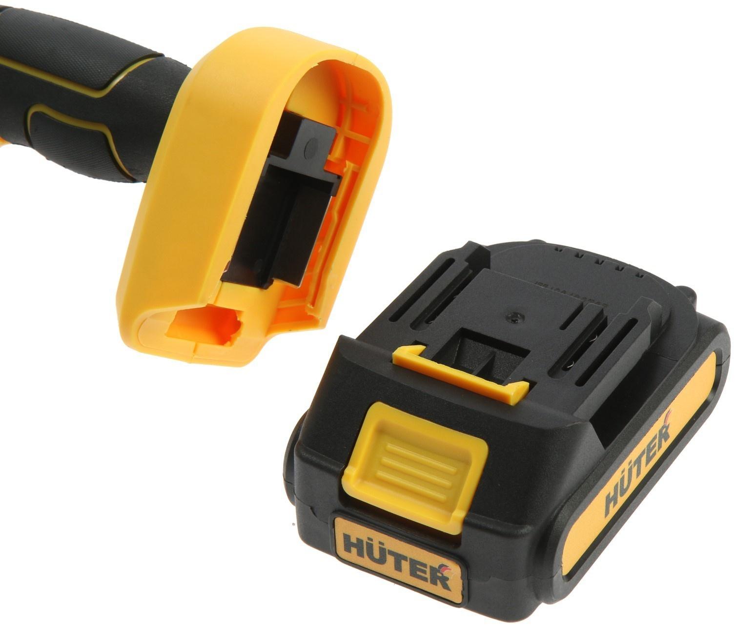 Пила цепная аккумуляторная Huter ELS-20-Li-2К, 20 В, 2х2 Ач, 150 мм, 36 звеньев, шаг 1/4