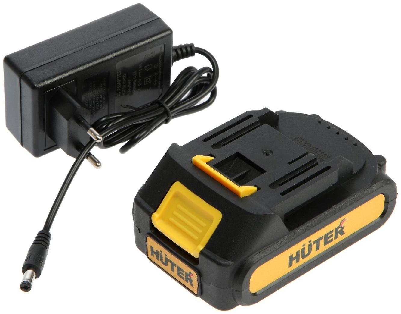 Пила цепная аккумуляторная Huter ELS-20-Li-2К, 20 В, 2х2 Ач, 150 мм, 36 звеньев, шаг 1/4