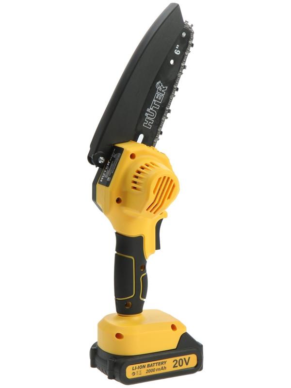 Пила цепная аккумуляторная Huter ELS-20-Li-2К, 20 В, 2х2 Ач, 150 мм, 36 звеньев, шаг 1/4