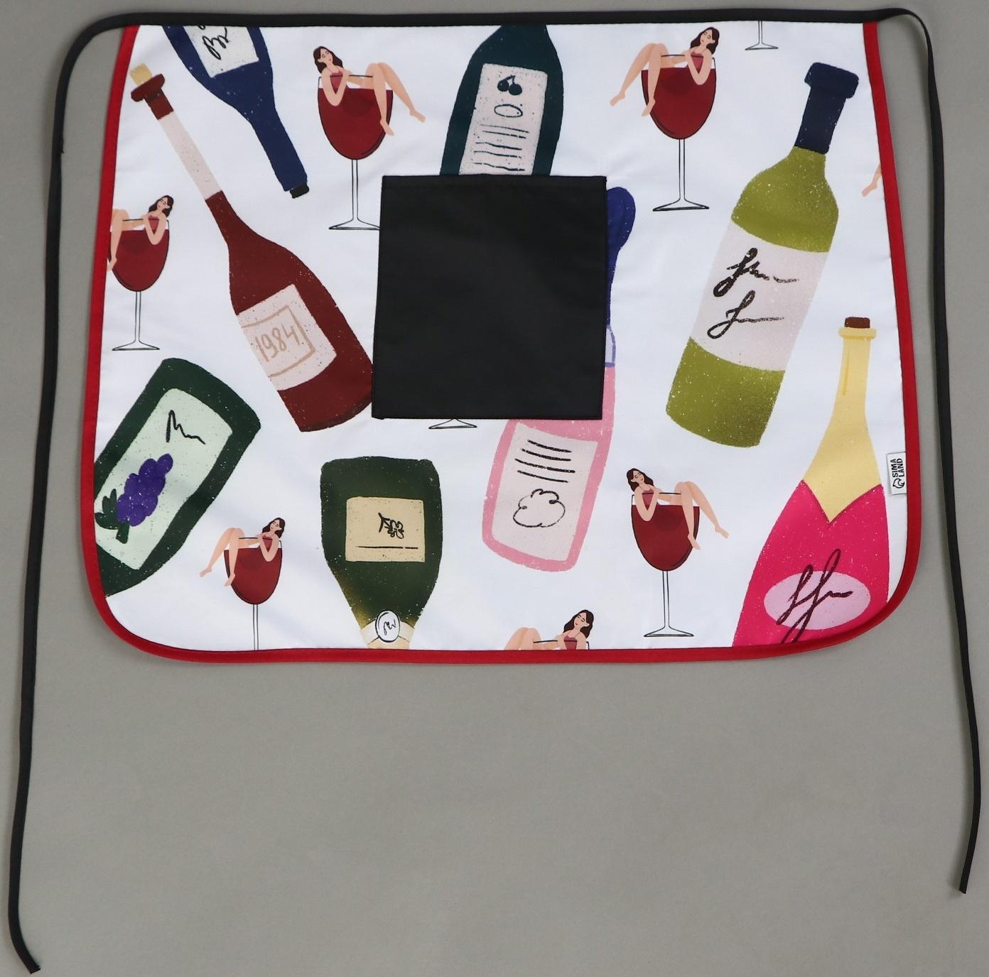 Фартук кухонный «Вино», с карманом