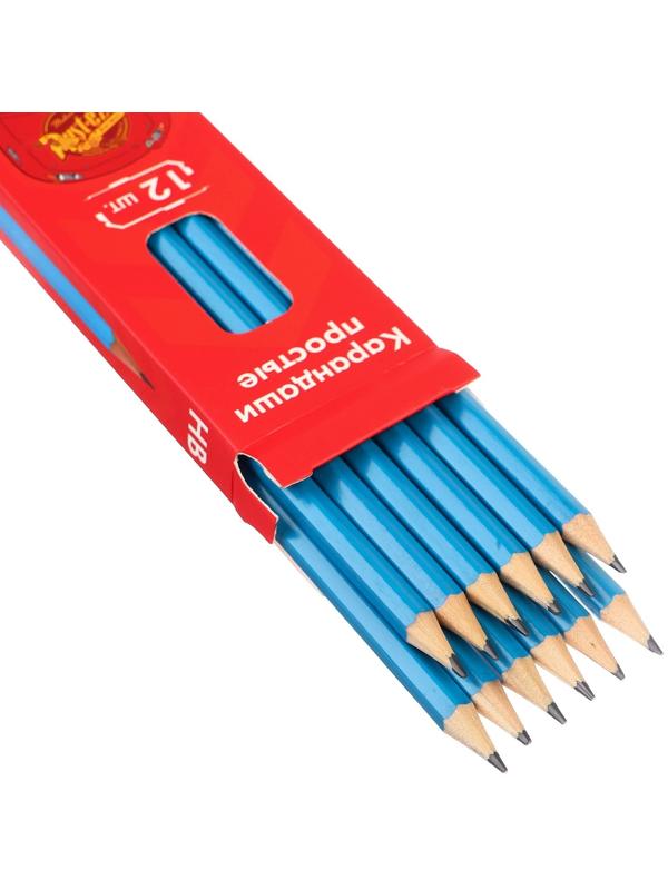 Карандаш чернографитный, набор 12 штук, Тачки